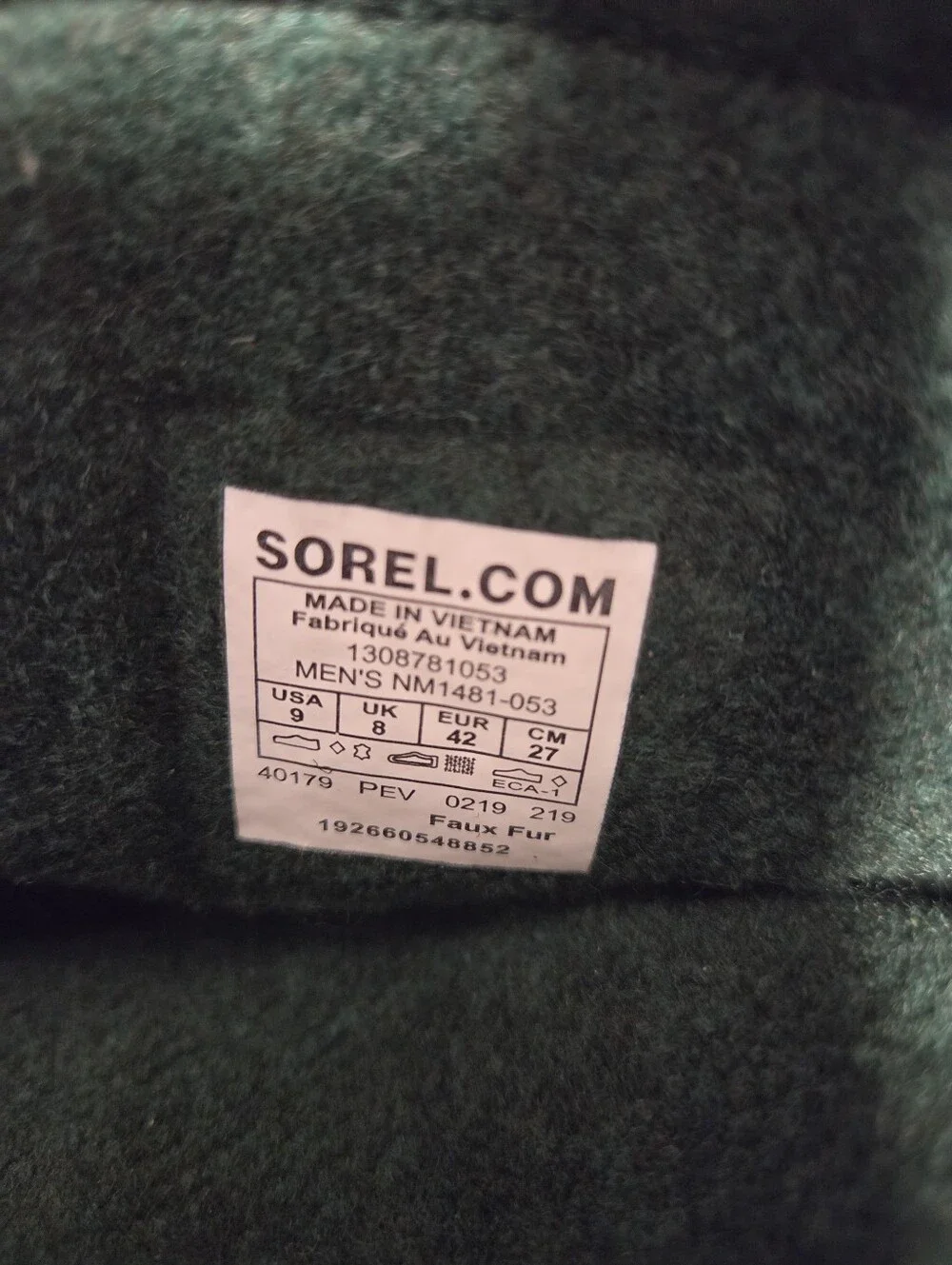 Sorel Men's Caribou Wool Boot 1308781 Size 9 New